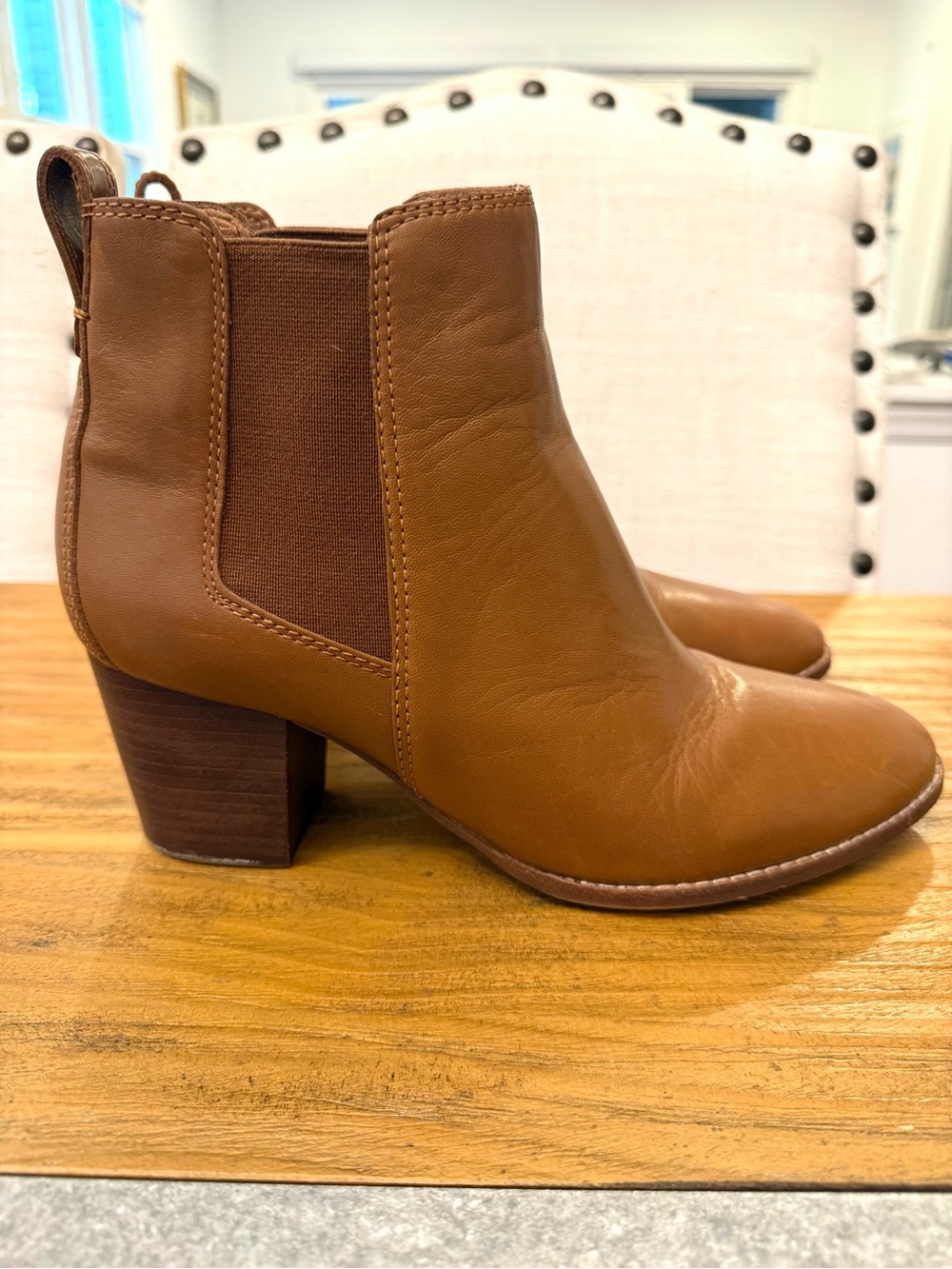 Madewell The Regan Boot English Saddle Brown Leather Ankle Boots 9.5 - Picture 2 of 14